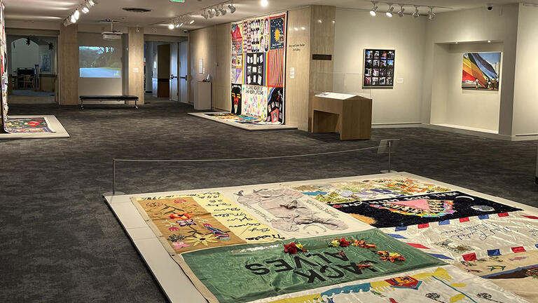 Artistic quilts in Thacher Gallery.