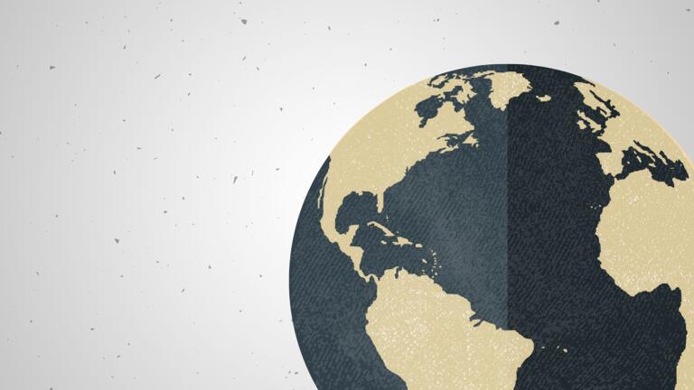Globe in map view