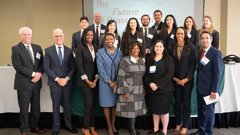 USF Law Review board members and symposium presenters pose together during the 2023 symposium.