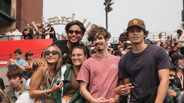Students at Giants game