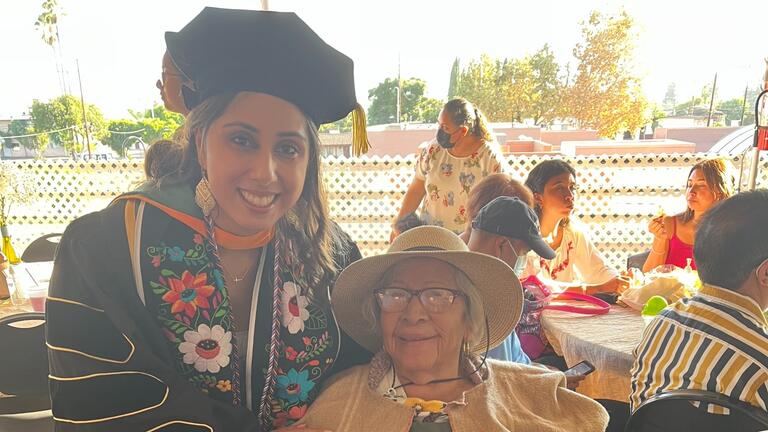 Olivia Ceja with one grandmother