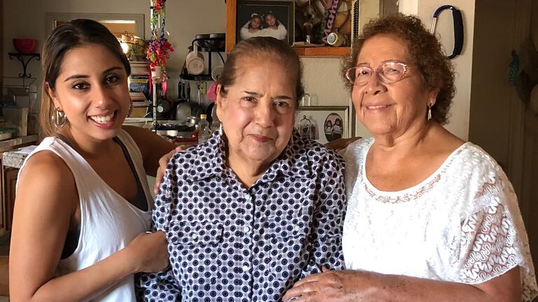 Olivia Ceja with her abuelas