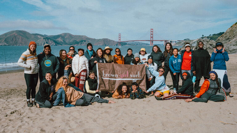 Staff and volunteers of Brown Girl Surf