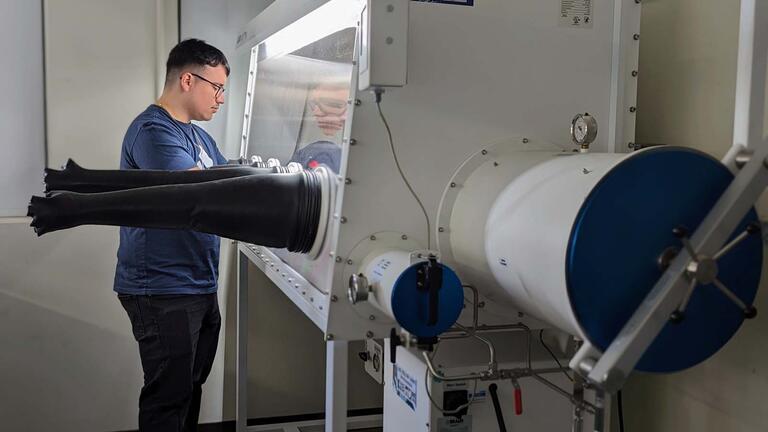 Student working in a lab