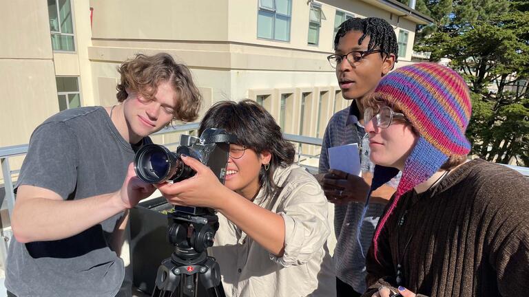 USF media studies students filming