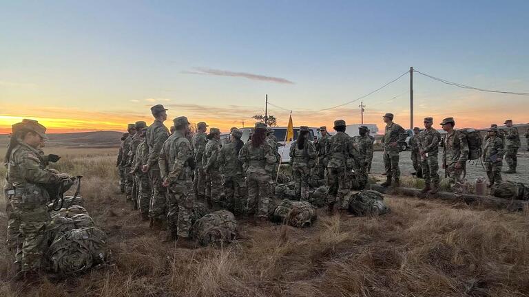 ROTC students lined up