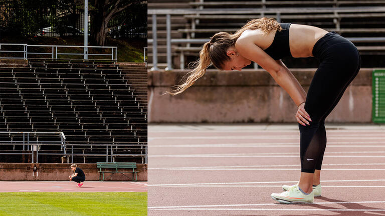 USF track athletes taking a break