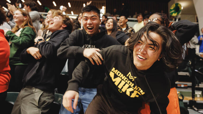 The crowd at a USF mens basketball game