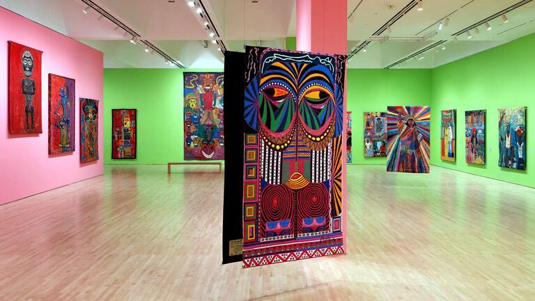 Pacita Abad artworks displayed at the SFMoma