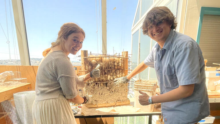 students work on a hemp create