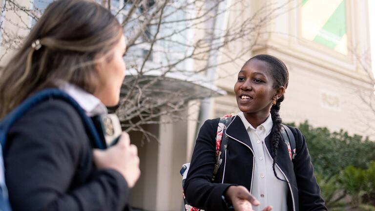 Two students talking