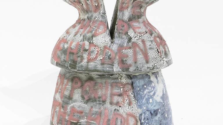 A glaze stoneware art piece