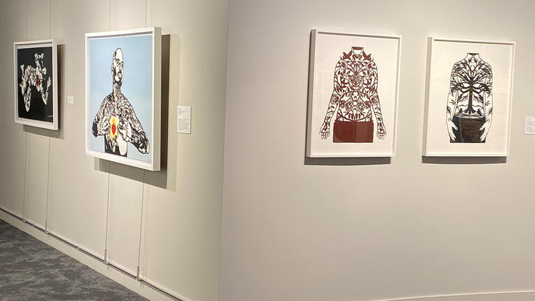 Installation photographs of 4 different art pieces
