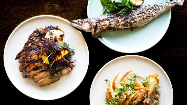 Dishes at the Slanted Door
