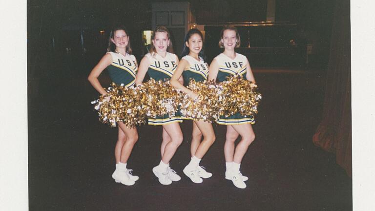 Vicky Nguyen on USF's cheer team