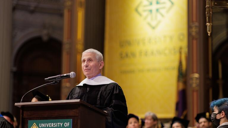 Read the story: Anthony Fauci Speaks at Commencement, Champions Truth in a Time of Falsehood