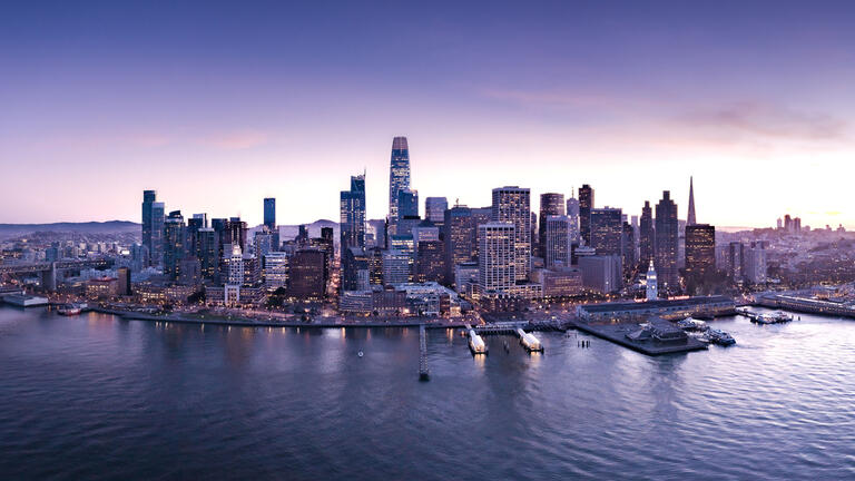 San Francisco cityscape at dusk