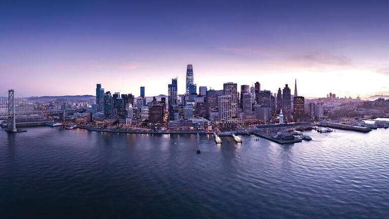 San Francisco cityscape at dusk