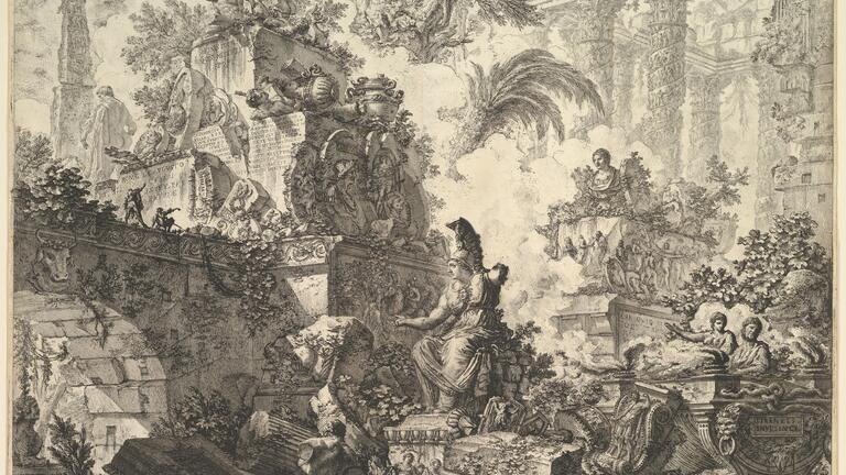 Giovanni Battista Piranesi, Frontispiece, with Statue of Minerva