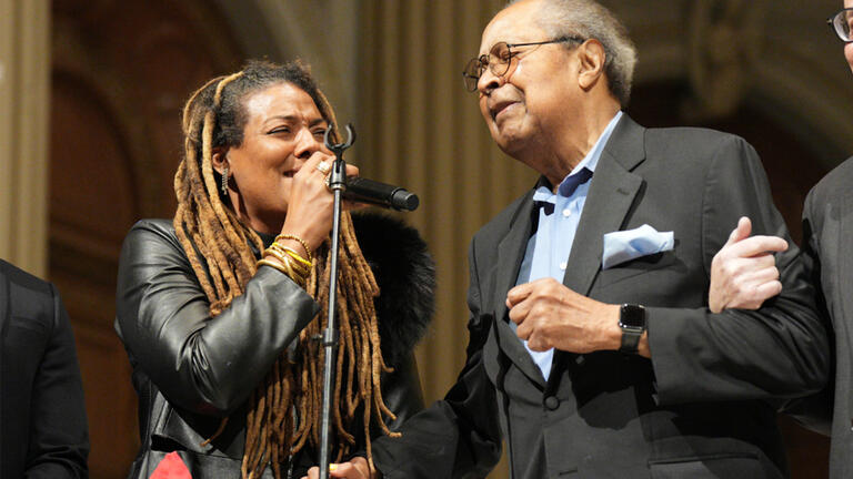 Clarence B. Jones singing