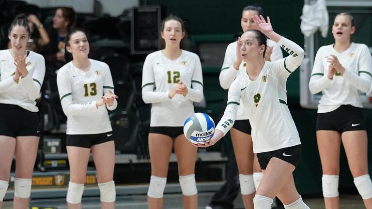 Player gets ready to serve