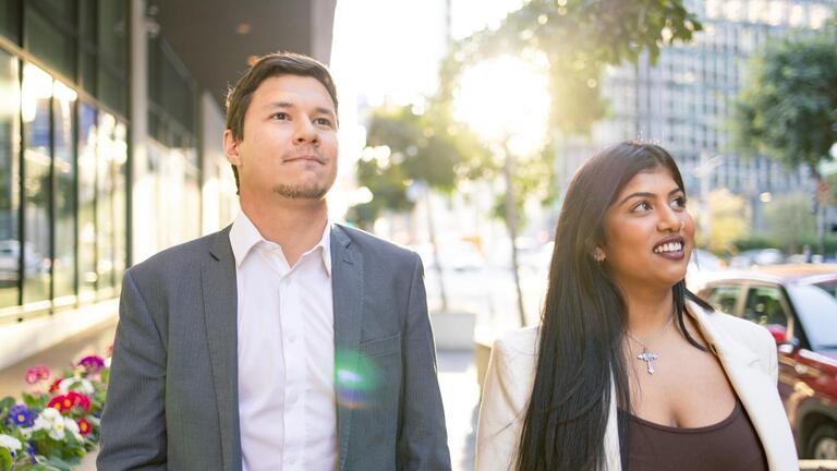 USF Sport Management students exploring the Downtown Campus neighborhood. 