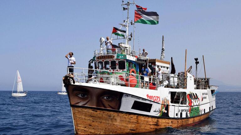 Gaza Flotilla Ship at Sea