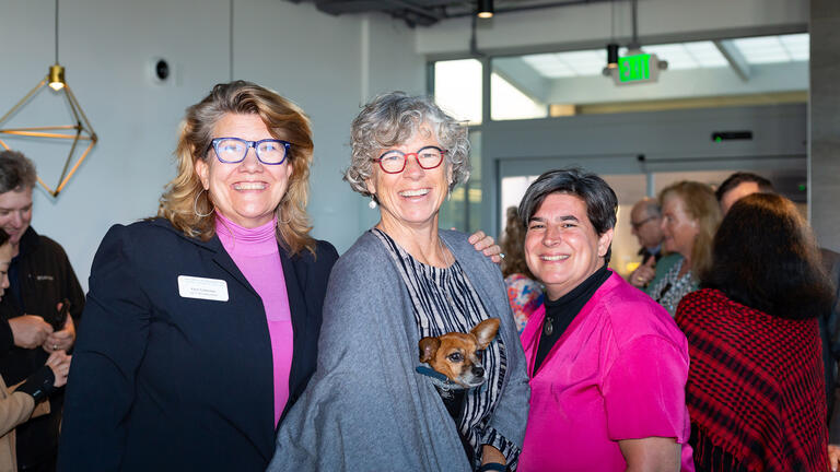 faculty members at a campus event