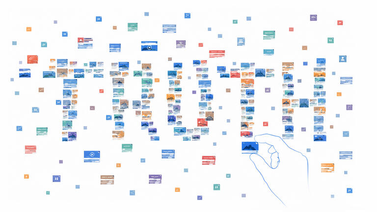 Graphic of screens that spell the word "Truth"