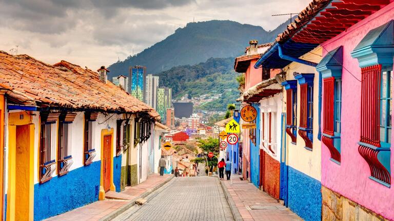 Colorful street in Bogota, Colombia