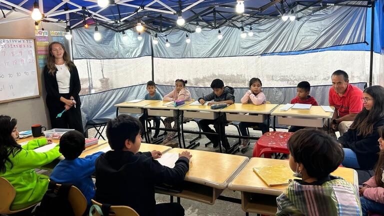 Students engaged in another day of learning at the Little Spanish English School