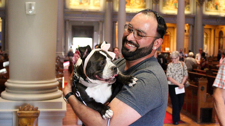 Reception attendee, Sky, and her person, Fernando