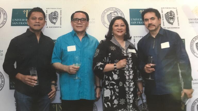 Alvin's uncles and aunt (from left to right): Soetikno Soedarjo, Soeharjo Soedarjo, Bernadette Marcos (married to Soeharjo Soedarjo), and Harijadi Soedarjo.