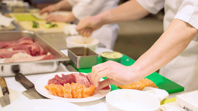 Masayoshi Kazato teaches traditional sushi making methods