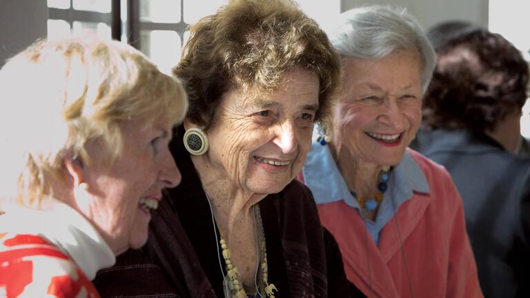 Virginia Maloney Baldelli ’62, Etienne Schier Simon ’44, and Virginia Murillo ’48 (from left).