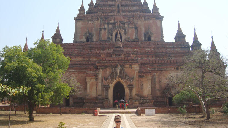Swisher at Temple in Myanmar