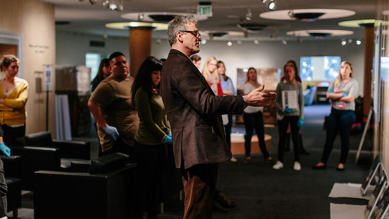 USF Museum Studies students install Interwoven: Indigenous Contemporary