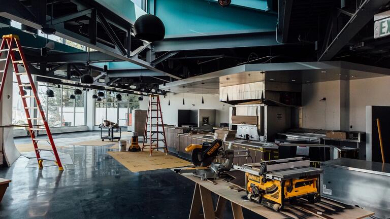 Inside the new dining center