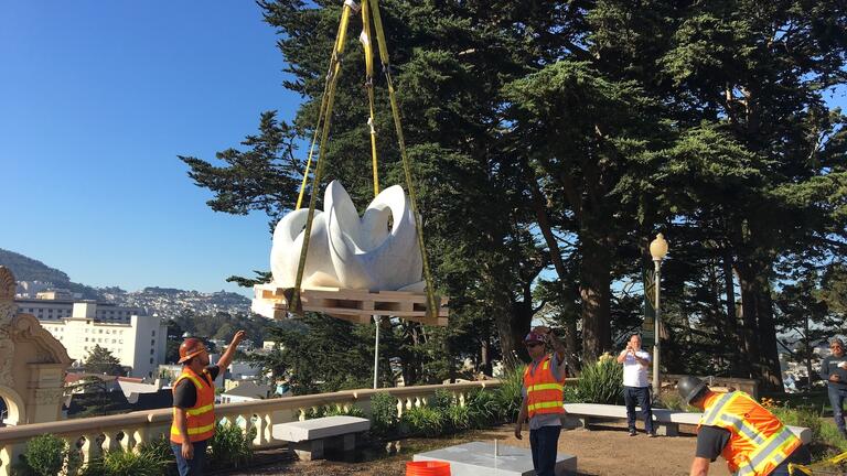 Sculpture moving at USF