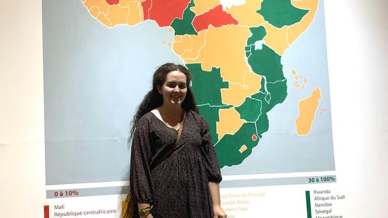 MaryCate Sperrazza at the Musee des Civilisations Noires in Dakar, Sengal.