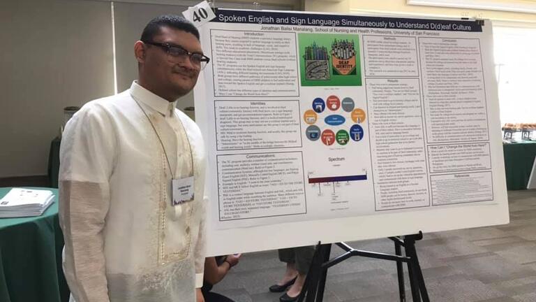 Jonathan Manalang with his project