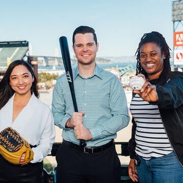 Students at a giants game