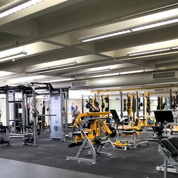 Weight room machines and platform