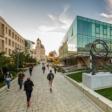 Lo Schiavo Science building and main walkway at USF.