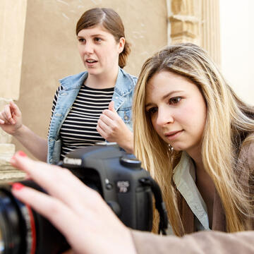 students with camera