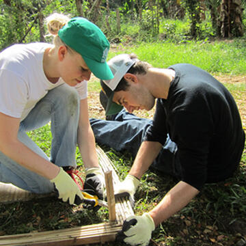 ARCD Students Constructing Worker's Break Shelter - Colombia