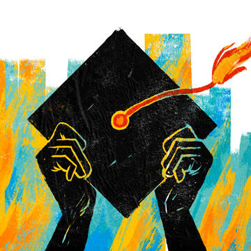 An illustration of a mortarboard