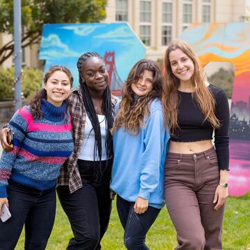 Students gather for a photo at CAB carnival