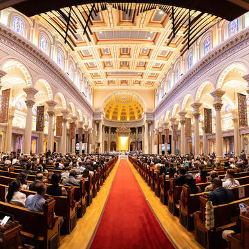 st ignatius church during commencement ceremony