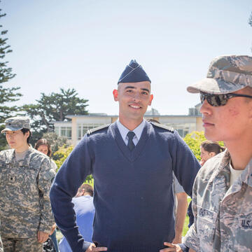 Army Air Force and ROTC Students on Campus